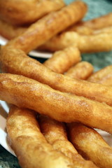 Churros Spanish fried pastry for breakfast