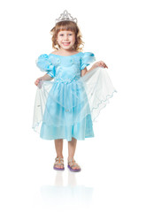 The girl in a blue dress