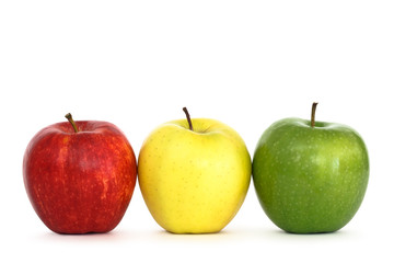 apples on white background
