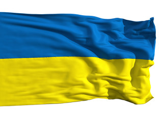Ukrainian flag, fluttering in the wind