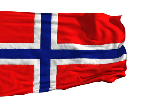 Norwegian flag, fluttering in the wind