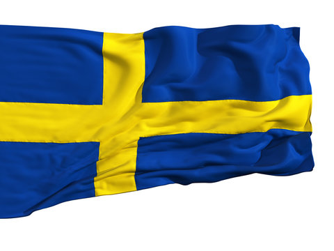 Flag of Sweden, fluttering in the wind