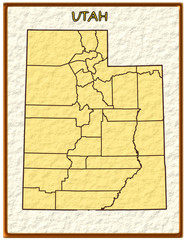 Utah USA state map seal emblem federal america