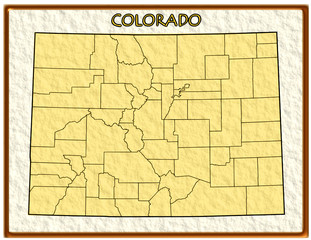 Colorado USA state map seal emblem federal america