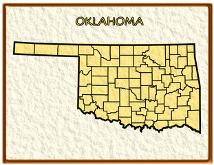 Oklahoma USA state map seal emblem federal america