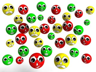 Multicoloured Smileys fans