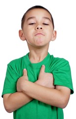 Kid with arms crossed, stubborn