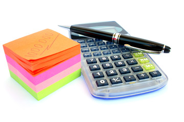 Calculator, pen and paper