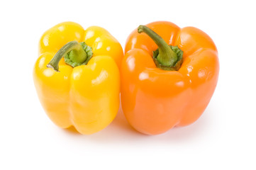 Two pepper isolated on white background