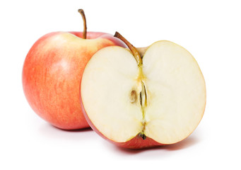 Red apple isolated on the white background
