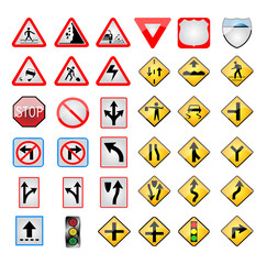vector road and turist signs