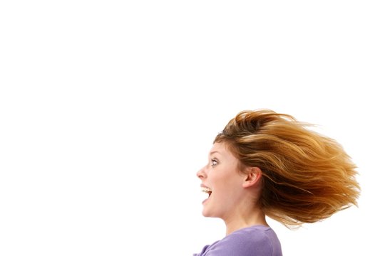 young crying surprised beauty (white background)