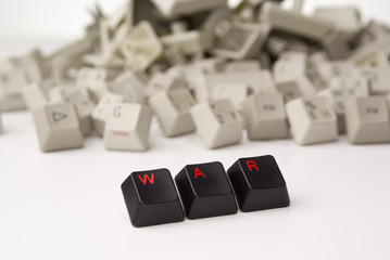 War in Rot auf Computertasten