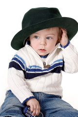 little boy in a hat