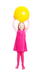 smile girl with ball