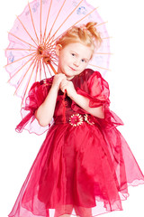 smile girl with umbrella