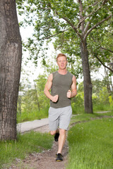 Portrait of a man running