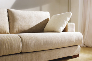 modern white couch closeup