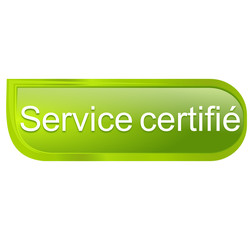 service certifié sur bouton design vert