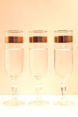 champaign glasses with bright background