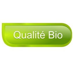 qualité bio sur bouton design vert