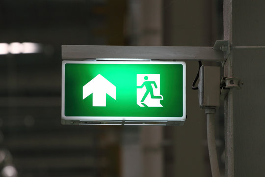 green exit symbol