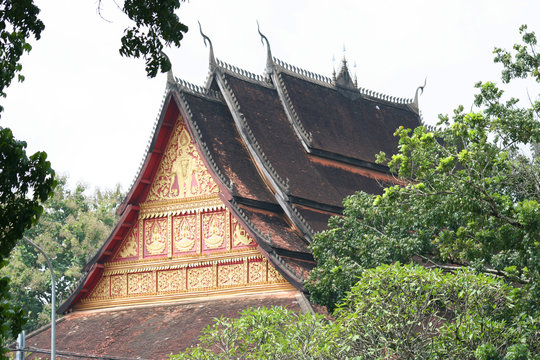 Buddhist temple in Vientiane, Laos.