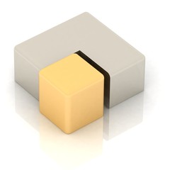 Fototapeta premium Cubic three-dimensional pie