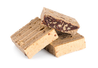 Three cookies on a white