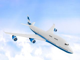 airplane on blue sky