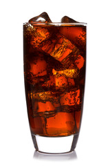 Glass of cola isolated
