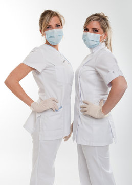 Posing female dentists