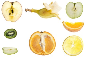 Cut fruits collage