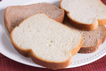 Slices of Bread on White Plate