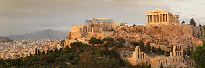 Fotobehang Athene panoramisch uitzicht op de acropolis