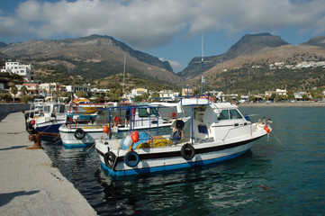 Fototapeta na wymiar Fischerboote EBI Plakias, Kreta