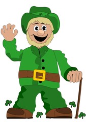 Happy St. Patrick's Day, cheerful leprechaun