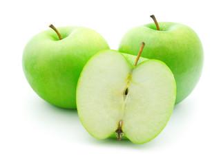 isolated green apple on white background