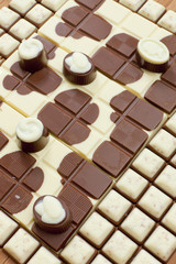 chocolate bars with chocolate candies