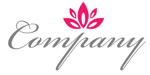 Red flower logo for healthcare company