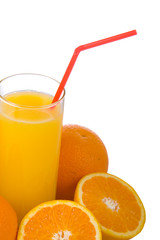 Orange juice isolated on a white background