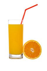 Orange juice isolated on a white background