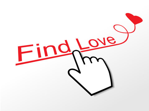 "FIND LOVE" Hyperlink (partners singles online dating cursor)