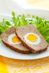 meatloaf with boiled eggs