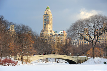 New York City Manhattan Central Park panorama in winter