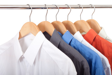 clothes hanger with shirts