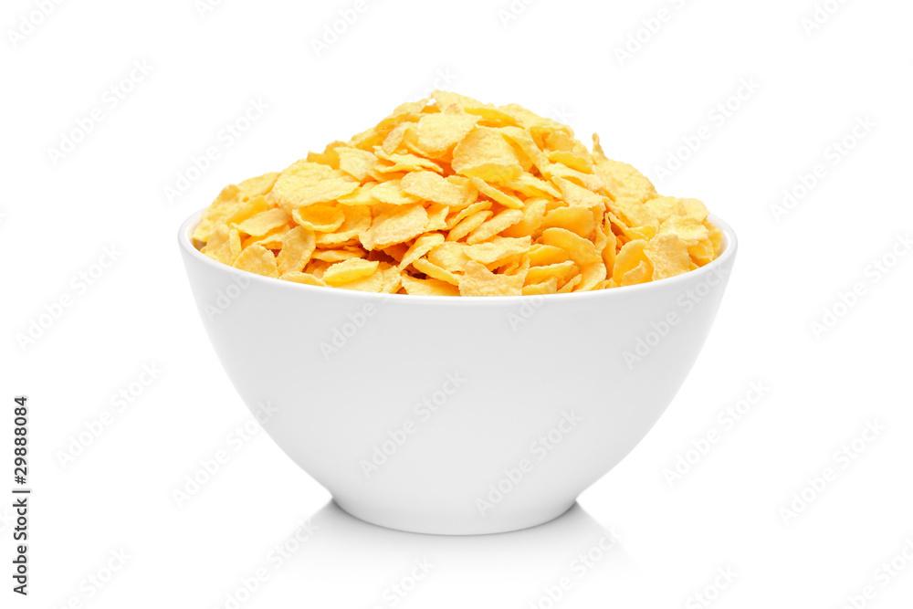 Poster Cornflakes in porcelain bowl