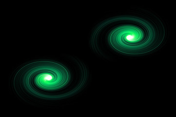Celestial green swirls