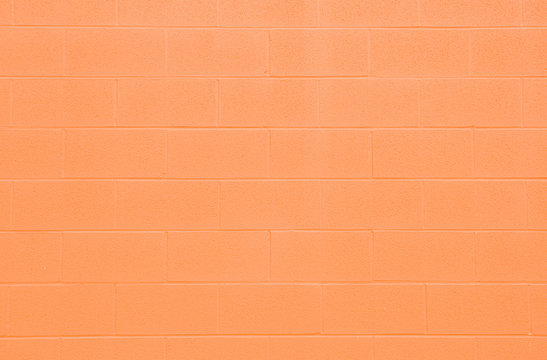Full Frame Orange Cinderblock Wall
