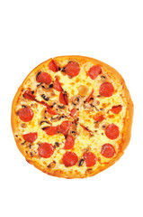 A pizza  with  pepperoni